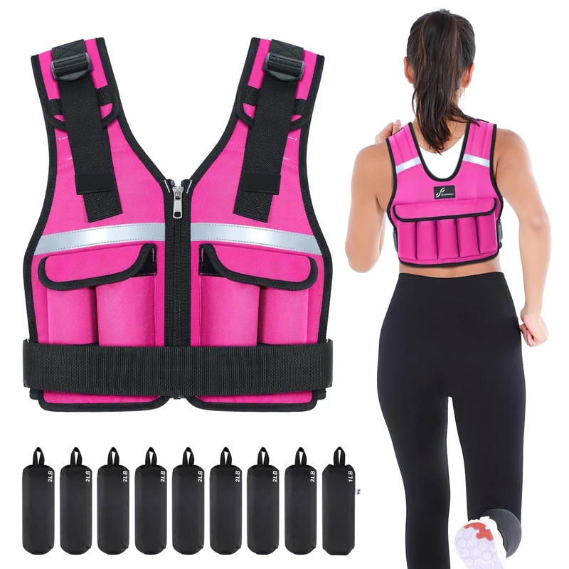 Sportneer Adjustable Weight Vest 0.9kg to 8kg, 9-in-1 Quickly Adjustable Running Vest for Men and Women, Strength Training, Calisthenics and Gym, Weight Vest