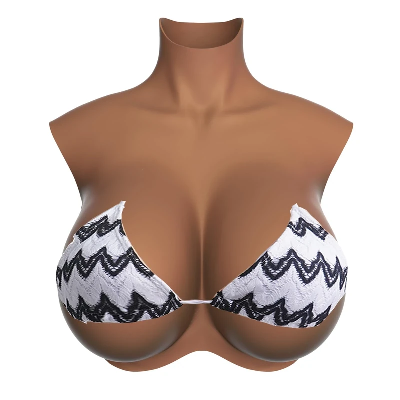 Zilasegy Silicone Breasts Forms,Fake Breastplate B Cup Fake Boobs for Crossdressers Transgender Drag Queen Cosplay(Plus Size)