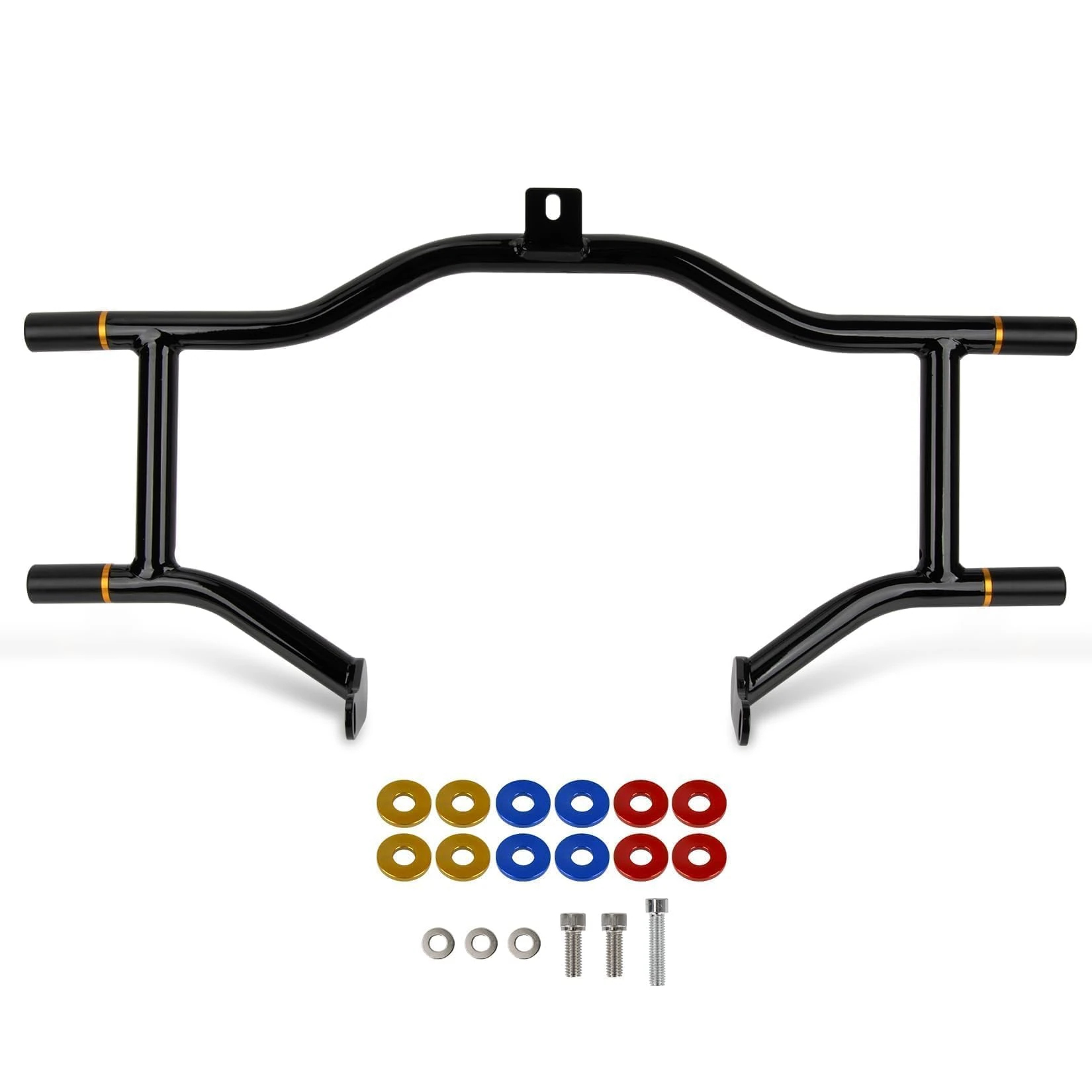 Motorcycle Front Crash Bar Engine Guard Heavy-Duty Psler for 2009-2025 Touring Road King Street Glide Electra Glide CVO Limited Freewheeler Trike Models Flat Out Crash Bar （Stainless Steel）