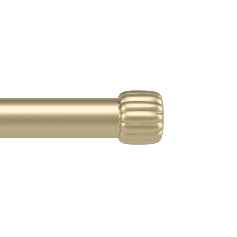 Umbra Cleo Curtain 1" Rod for Window Drapery, Adjustable Length 66" to 120", Set Includes Finials and Mounting Hardware, Gold - Image 1