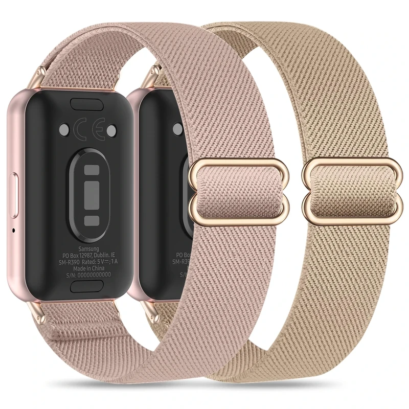 EverAct Elastic Wristband Compatible with Samsung Galaxy Fit 3 Replacement Watch Strap Accessory for Samsung Galaxy Fit 3 SM-R390 Nylon Replacement Strap Sport Watchband for Women and Men, standard