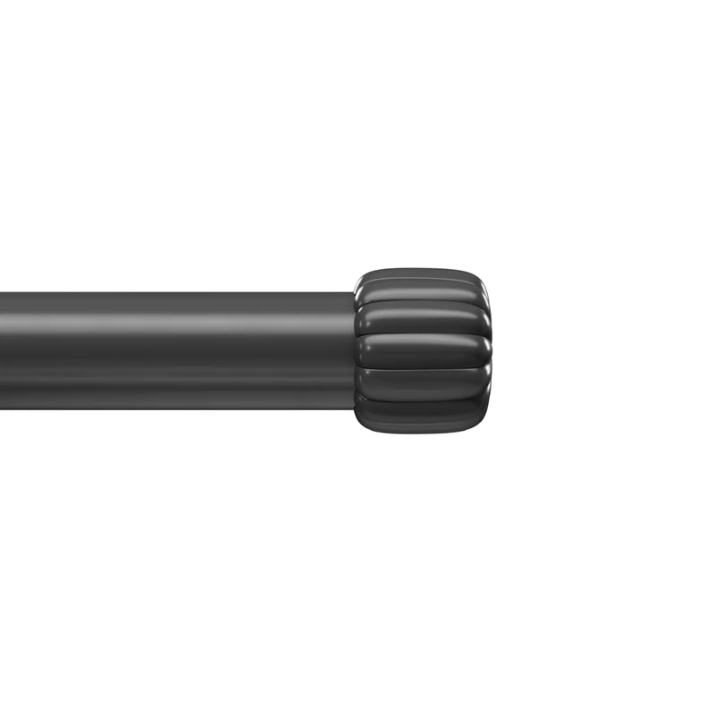 Umbra Cleo Curtain 1" Rod for Window Drapery, Adjustable Length 66" to 120", Set Includes Finials and Mounting Hardware, Matt Black