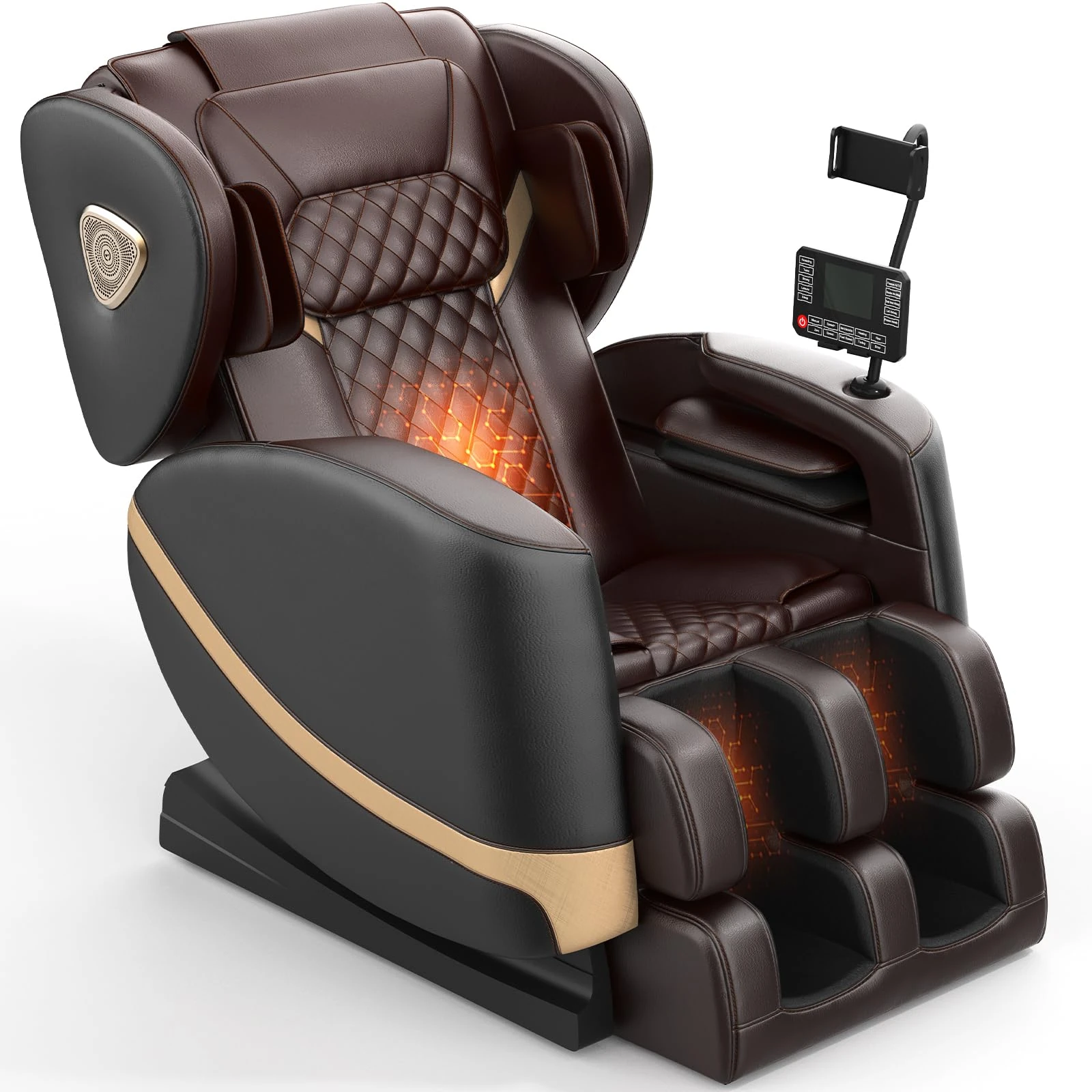 FURNIMAT 2025 Upgrade Massage Chair, Full Body Massage Chair with 10 Fix Points, Heating, Foot Massage, Auto Modes, Bluetooth Speaker, Touch Screen Controller, Zero Gravity Home Office