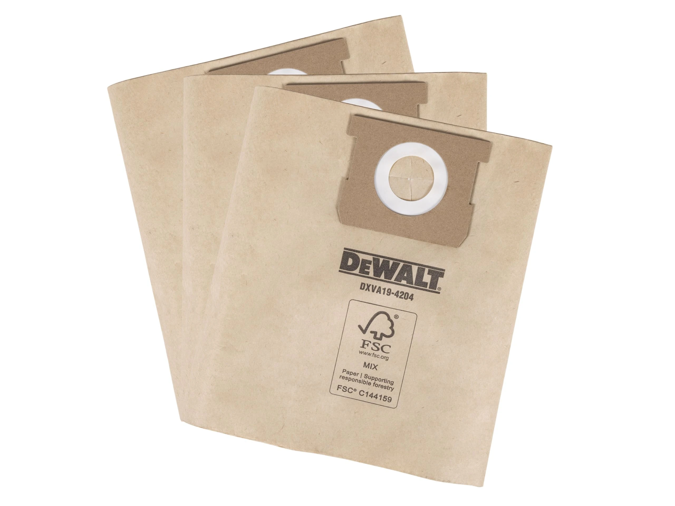 DEWALT DXVA19-4204 Dust Bags with Easy to Attach for Minimal Cleaning Interruption. Suitable for Dry Pick up only.