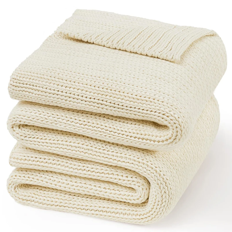 Guohaoi Knitted Weighted Blanket for Adults, 60"x80" 25lbs Full/Queen Size