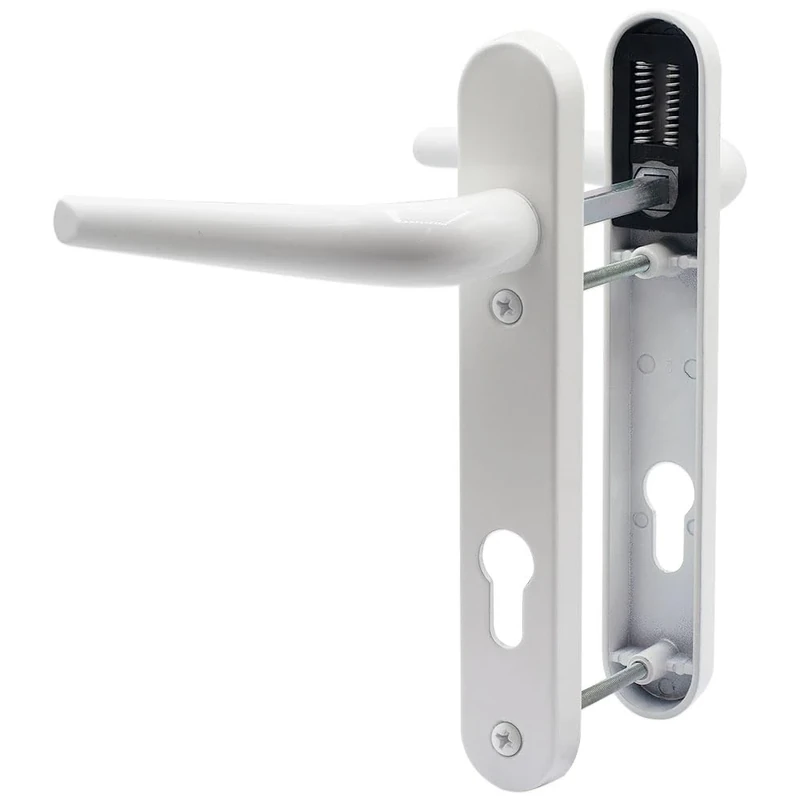 SHIELD HARDWARE 92mm uPVC Door Handle - White, 122mm Fix Centres