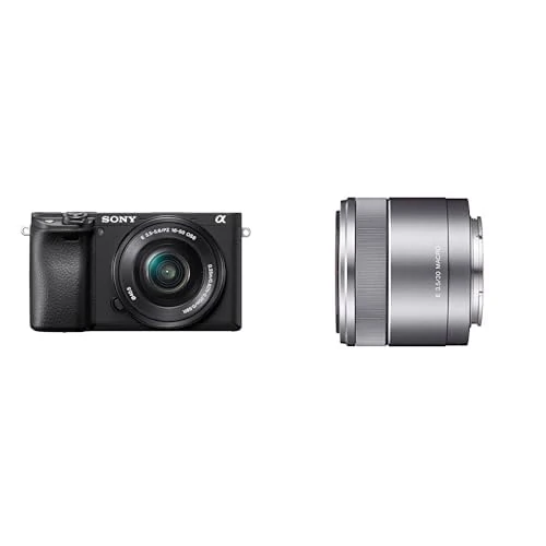 Sony α6400 E-mount compact mirrorless camera with 16-50mm Lens (APS-C Sensor, fast Auto Focus, Real-time Eye AF and Real-time Tracking, 4K HDR movie-shooting) + Sony 30mm F3.5 Macro Prime Lens