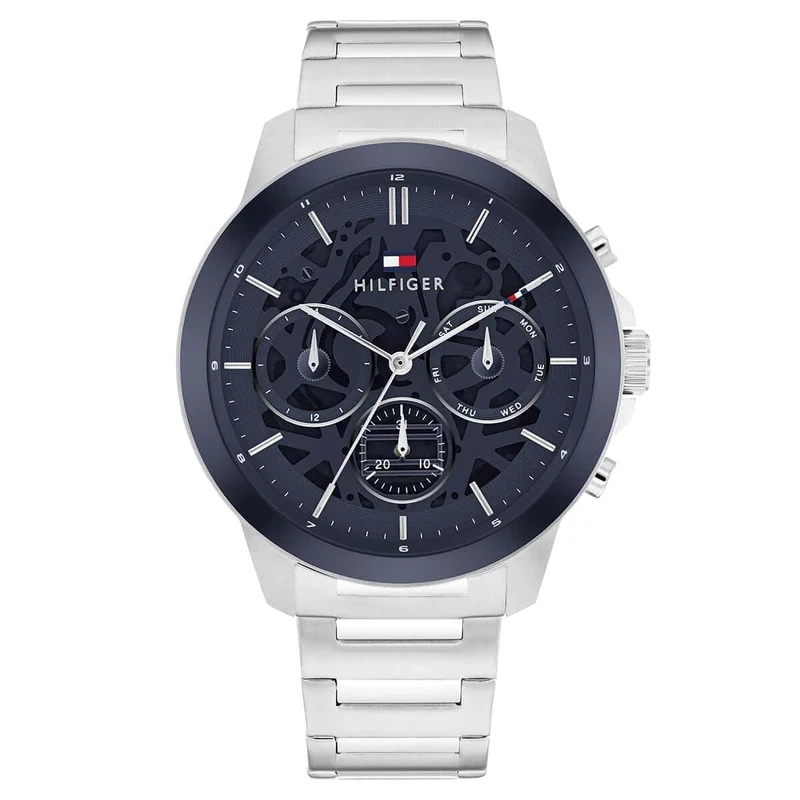Tommy Hilfiger Analogue Multifunction Quartz Watch for Men with Silver Stainless Steel Bracelet - 1710684