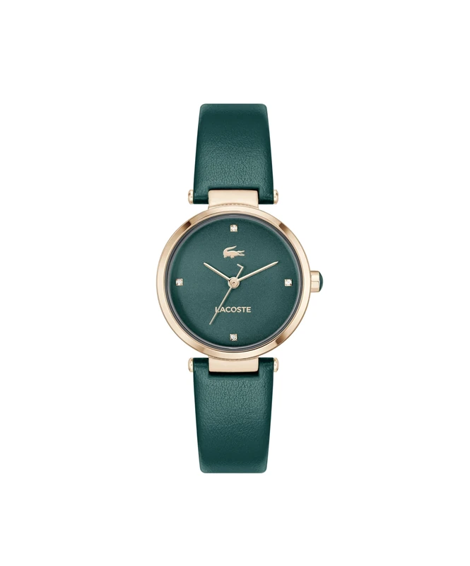Lacoste Three Hand Quartz Movement Watch for Women ORBA Collection with Green Leather Strap - 2001424 - Image 1