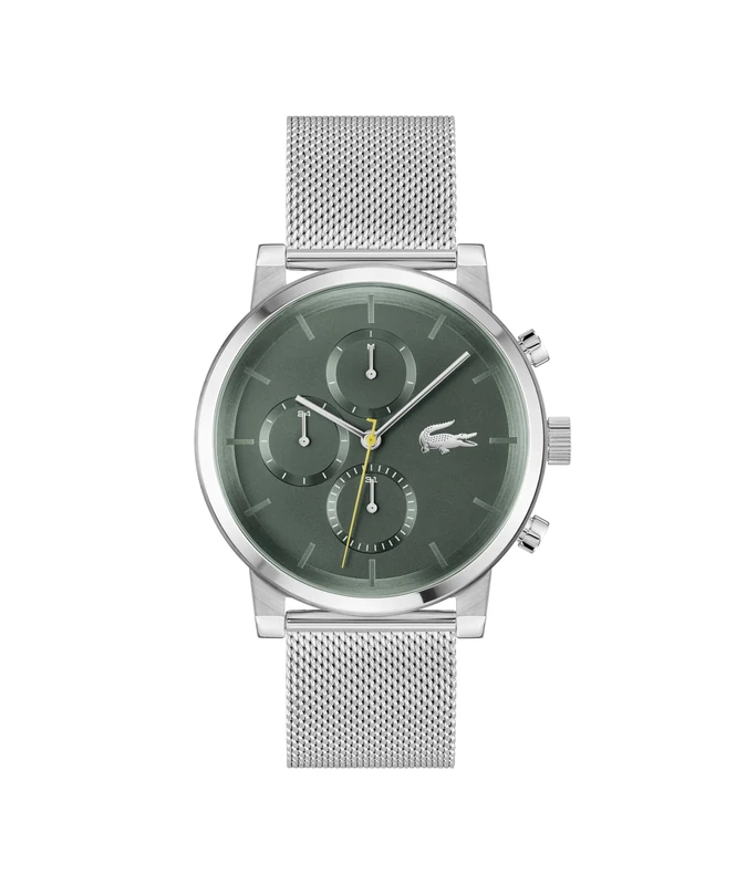 Lacoste Analogue Multifunction Quartz Watch for Men Replay Collection with Silver Stainless Steel Mesh Bracelet - 2011410