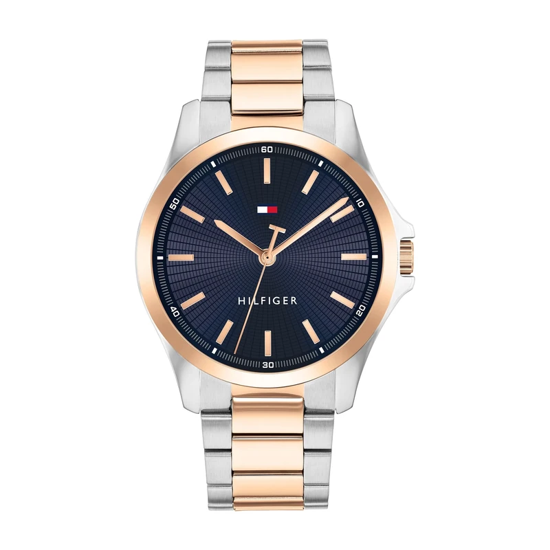 Tommy Hilfiger Three Hand Quartz Movement Watch for Men with Two-Tone Stainless Steel Bracelet - 1792193