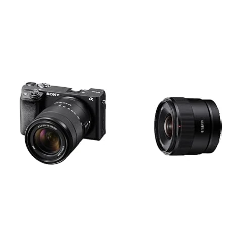Sony α6400 E-mount compact mirrorless camera with 18-135mm Lens + Sony E 11 mm F1.8 APS-C Wide Angle Prime Lens (SEL11F18) Black