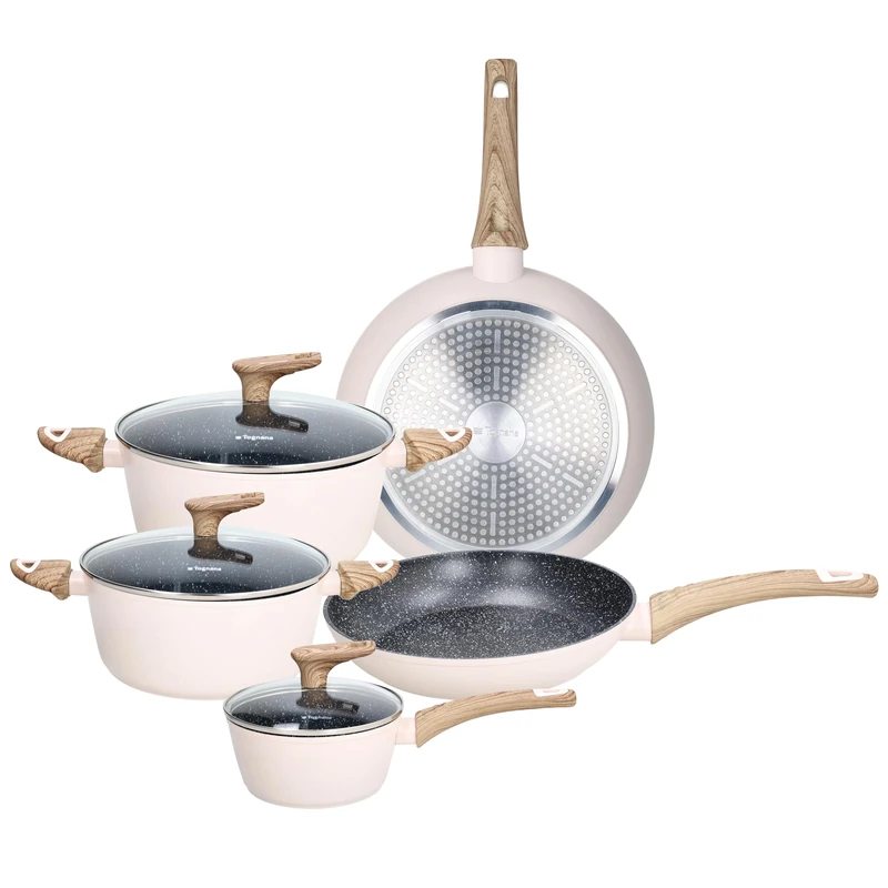 Tognana Vanilla 8-Piece Pan Set, Aluminium, Beige - Image 1