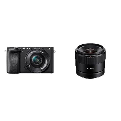 Sony α6400 E-mount compact mirrorless camera with 16-50mm + Sony E 11 mm F1.8 Wide Angle Prime Lens Black