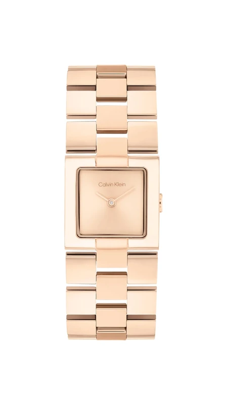 Calvin Klein Two Hand Quartz Movement Watch for Women CK Meridian Collection with Rose Gold Colored Stainless Steel Bracelet - 25100090
