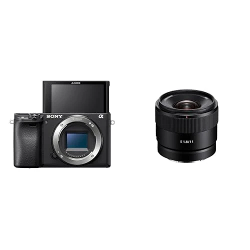 Sony α6400 E-mount compact mirrorless camera body (APS-C Sensor, fast Auto Focus, Real-time Eye AF and Real-time Tracking, 4K HDR movie-shooting) + Sony E11 mm F1.8 | APS-C Wide Angle Prime Lens Black