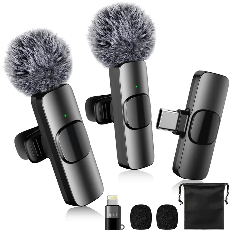 ihakkason Wireless Lavalier Microphone for iPhone and Android – Mini Mic for Video Recording, Streaming, Interviews, YouTube, TikTok, and Vlogging – Plug-and-Play with Noise Reduction