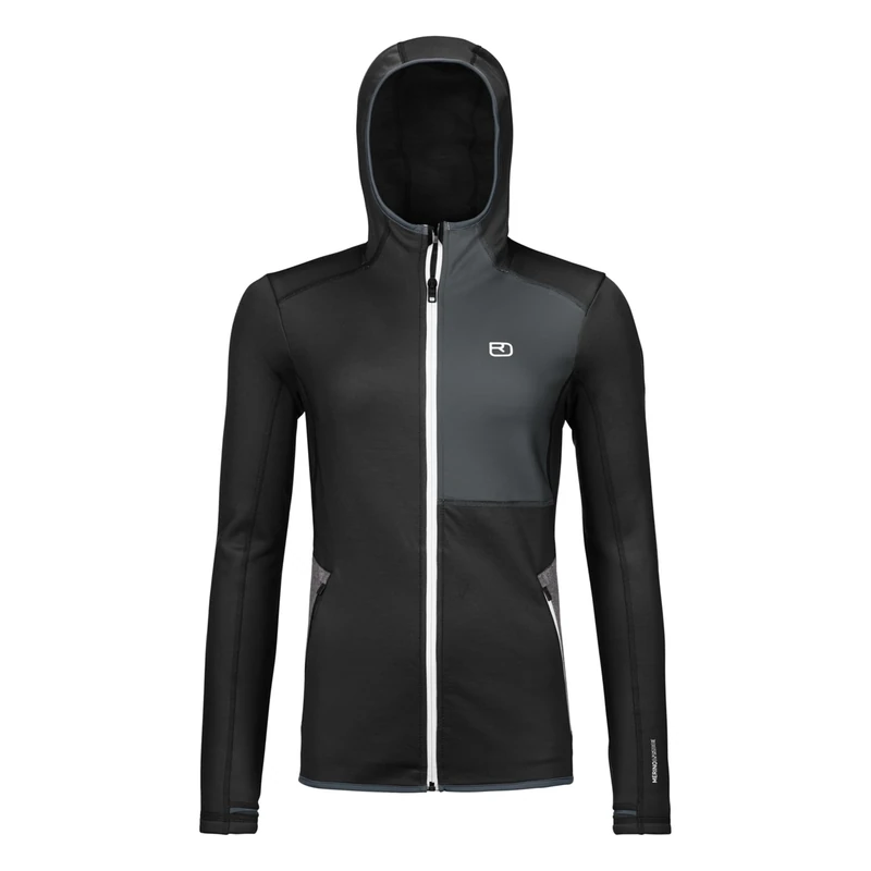 ORTOVOX FLEECE HOODY W, 86976, black raven, L