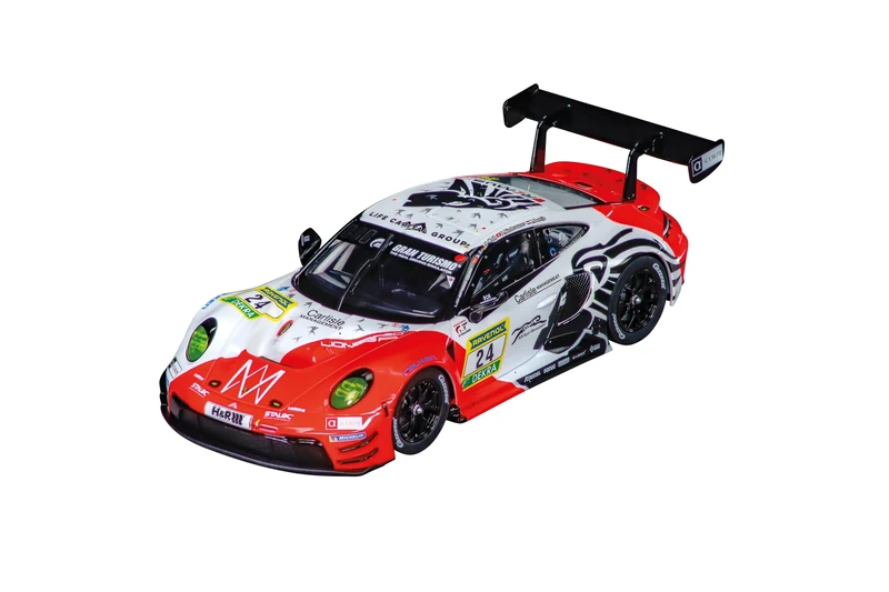 Carrera Digital 124 20023984 Porsche 911 GT3 R Lionspeed GP, No.24 1:24 Scale Slot Car With Working Front, Rear & Brake Lights I Suitable For Ages 10 Years+