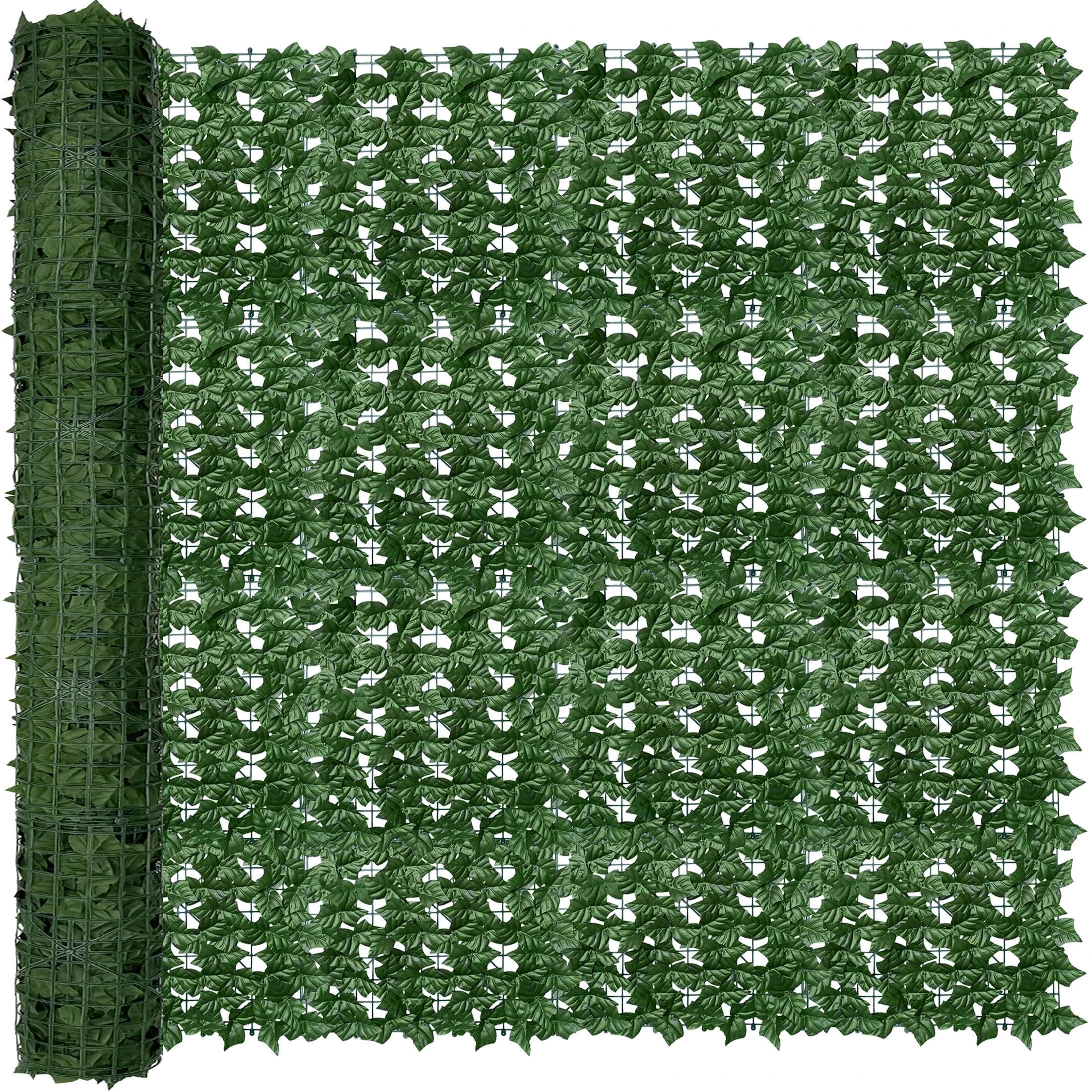 ODTORY Artificial Fence Privacy Screen: 6FT x 50FT UV-Anti Faux Greenery Backdrop Ivy Chain Link Shades Panels for Patio, Balcony, Garden,Deck,Backyard Indoor Outdoor Green Wall Decor