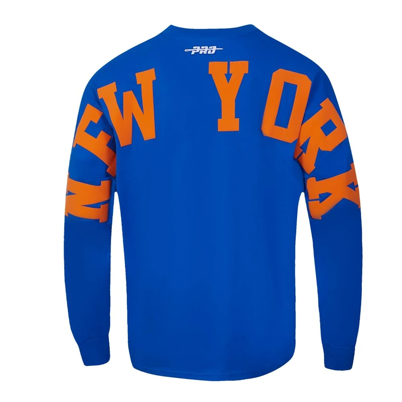 Pro Standard Mens NBA New York Knicks Wingspan Long Sleeve Tee Royal Blue L