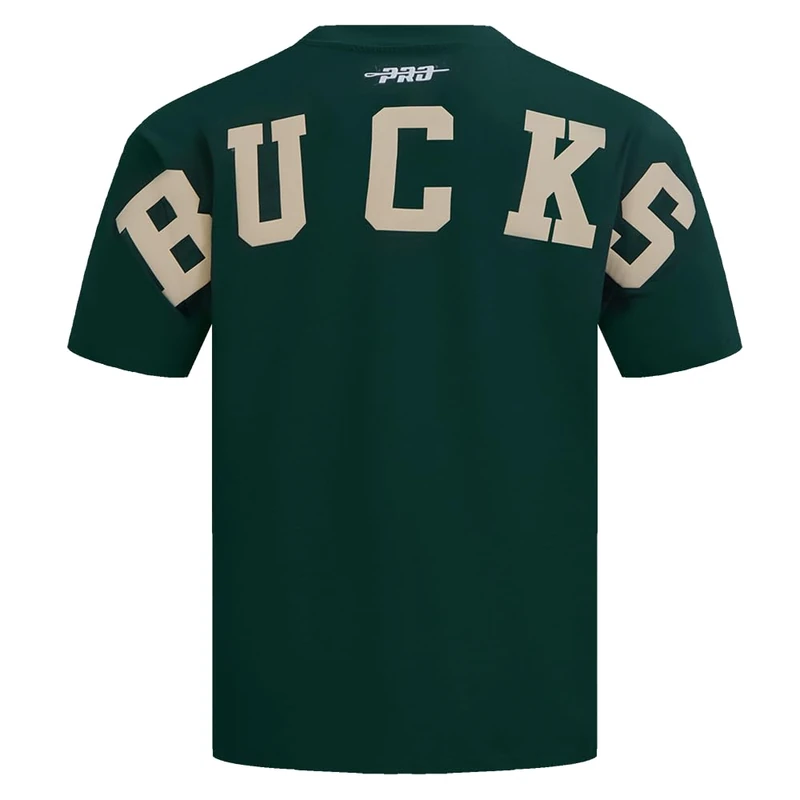 Pro Standard Mens NBA Milwaukee Bucks Wingspan Short Sleeve Tee Forest Green XL