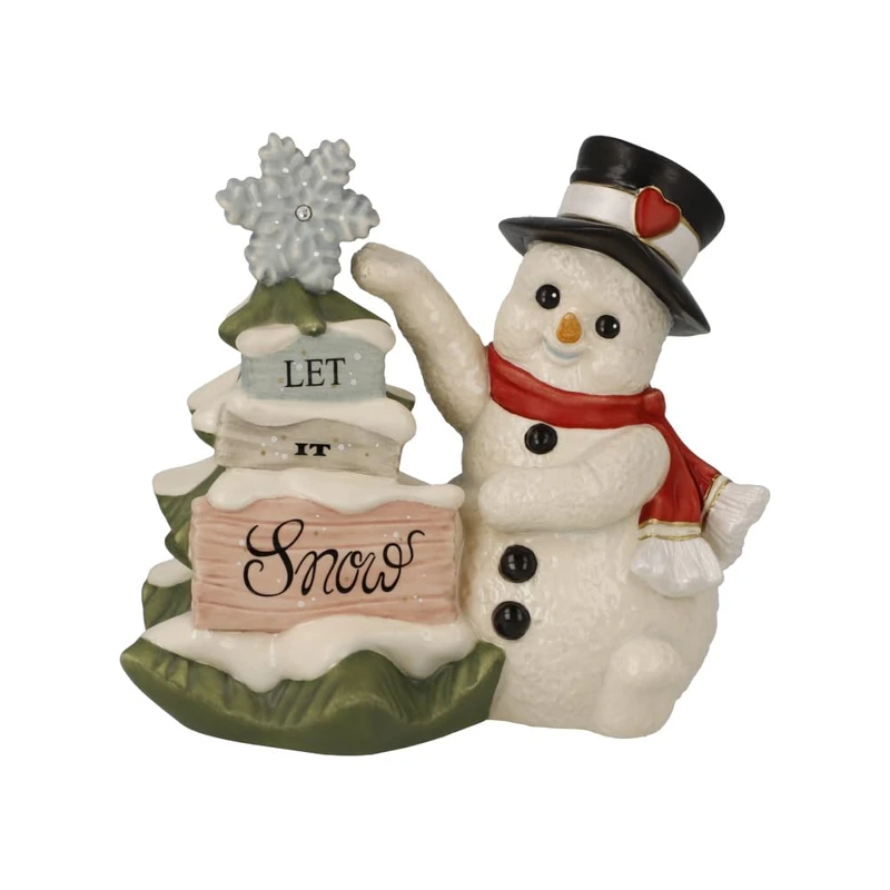 Goebel Figure Christmas Snowman Let It Snow Stoneware 13 x 12 x 8.5 cm 66-704-74-1