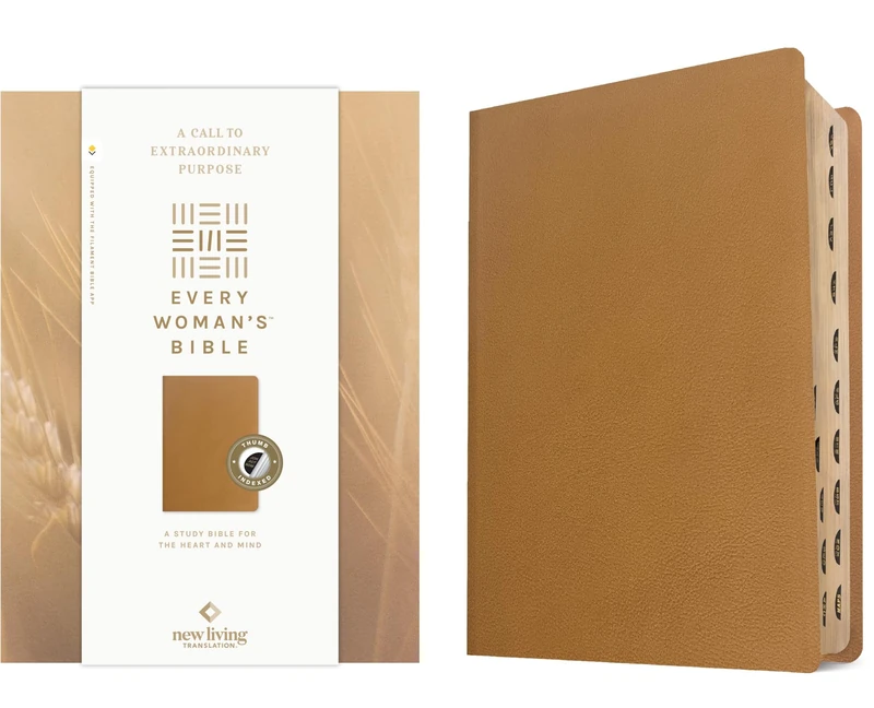 Tyndale NLT Every Woman's Bible - Genuine Leather Camel