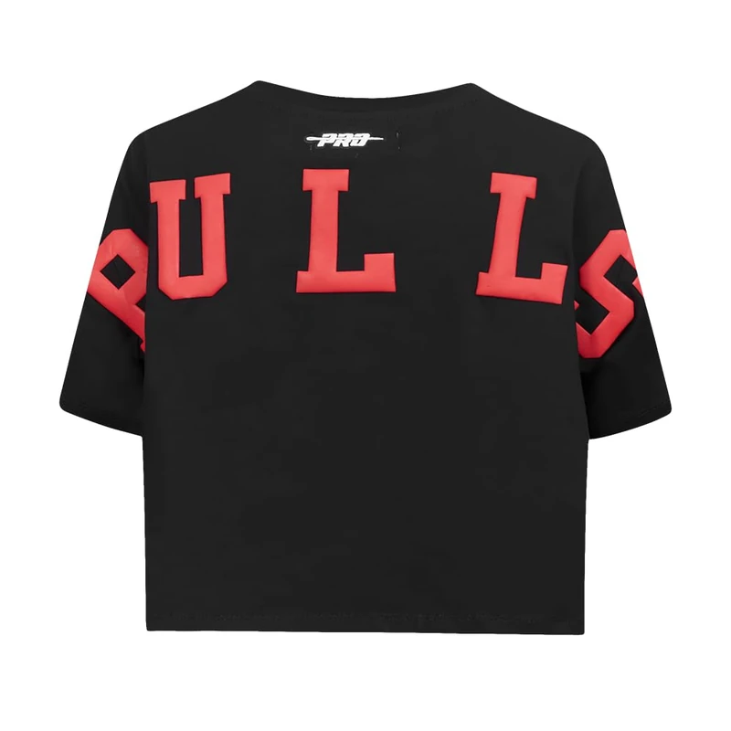 Pro Standard Womens NBA Chicago Bulls Wingspan Short Sleeve Boxy Tee Black XS