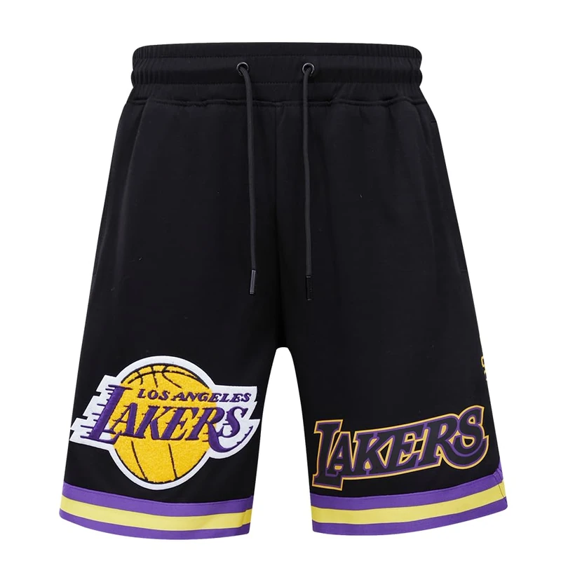 Pro Standard Mens NBA Los Angeles Lakers Classic Chenille Athletic Short Black M