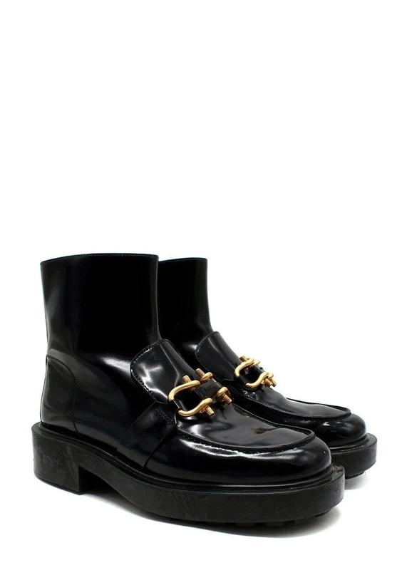 Bottega Veneta Pre-Loved Black Monsieur Horsebit Ankle Boots