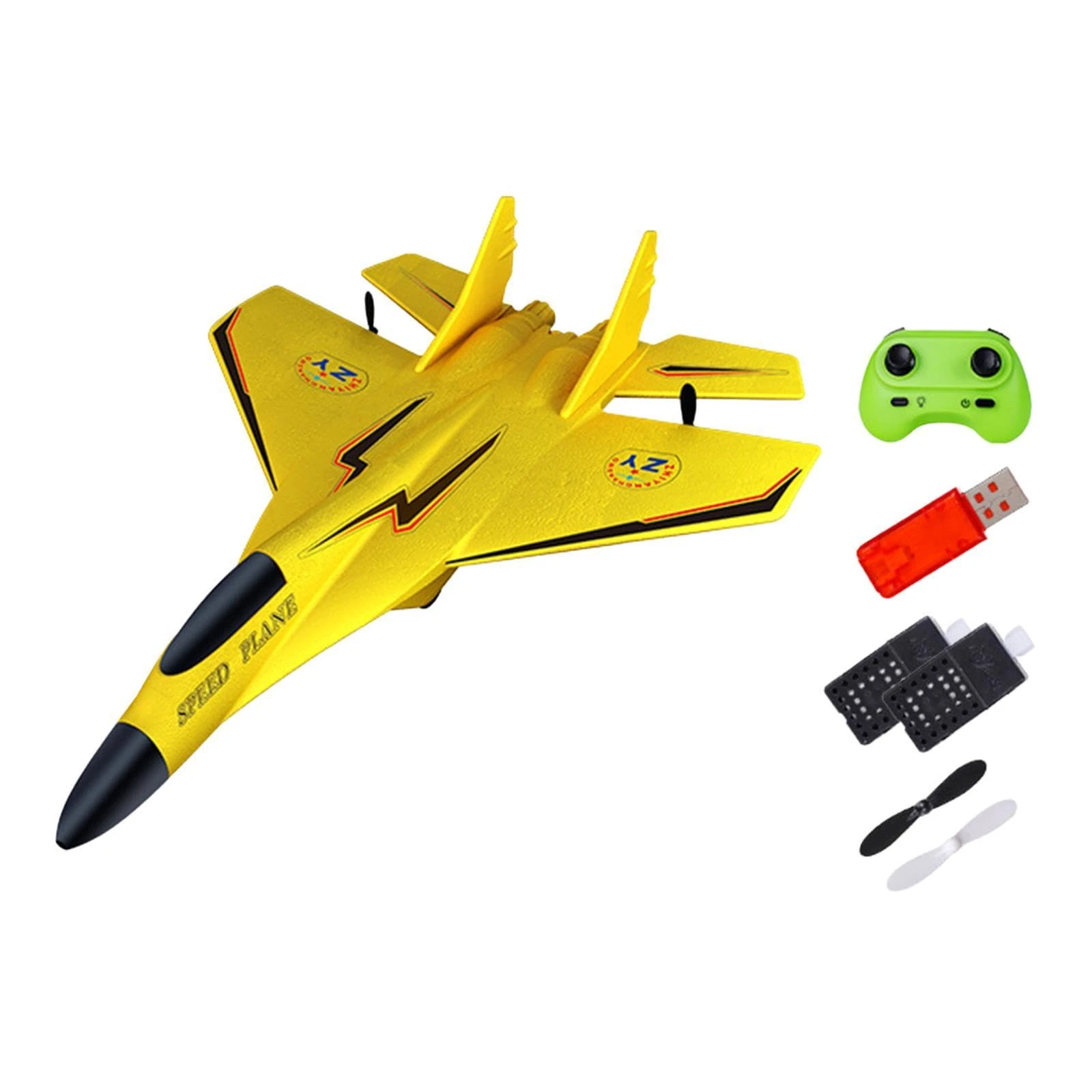 Colcolo RC Plane Toy Remote Control Airplane 2.4G Model with Night Light Fixed Wing Aircraft Hobby RC Glider for Beginners Age 8-12, 2 yellow