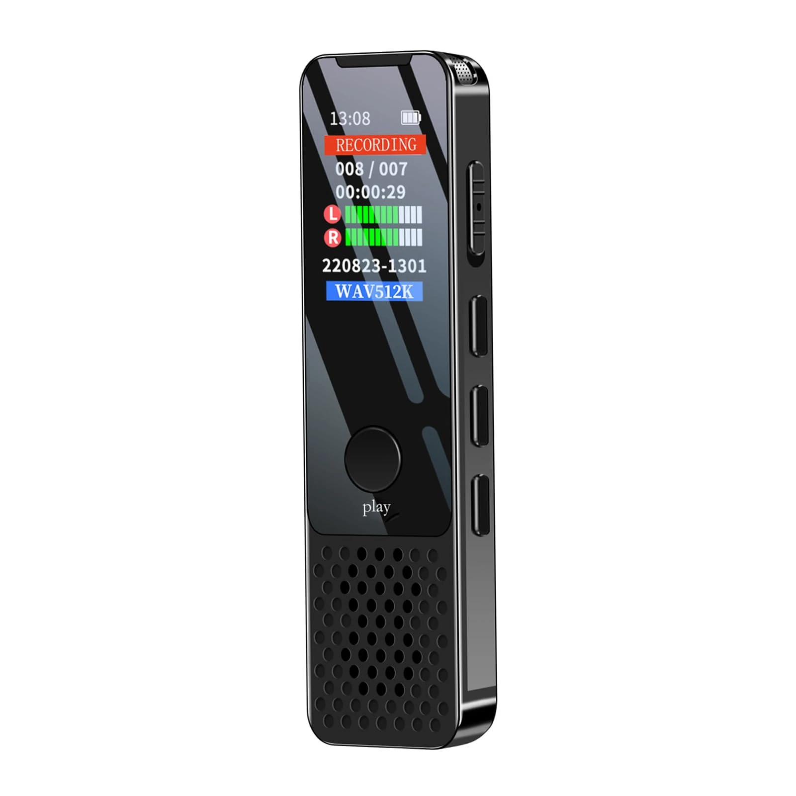 Digital Voice Recorder Recording Activated Record Playback MP3 Music Player with Mic and Speaker Support Password Protection TFT Screen Multilanguages System USB