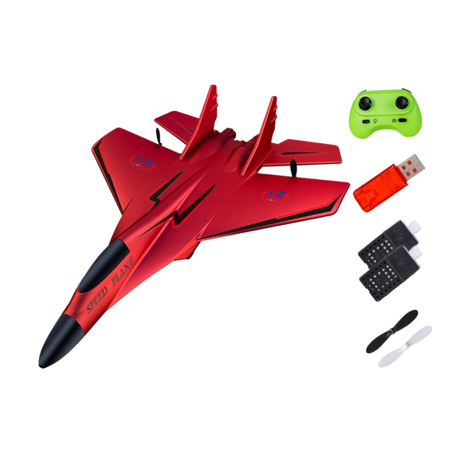 Colcolo RC Plane Toy Remote Control Airplane 2.4G Model with Night Light Fixed Wing Aircraft Hobby RC Glider for Beginners Age 8-12, 2 red