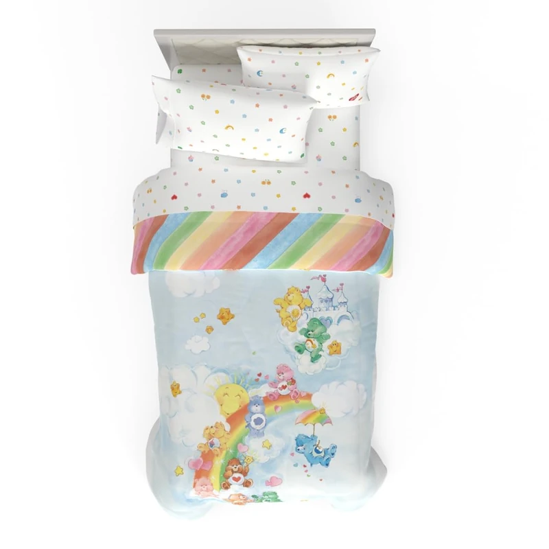Franco Duvet Cover Set, Microfibre, Care Bears-Care A Lot, 4 Piece Twin Size