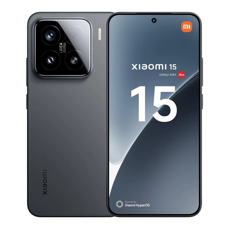 Xiaomi 15 Smartphone, 12+512GB, Black, 50MP Leica main camera, 5240mAh battery, 90W HyperCharge, HyperAI (UK Version + 2 Year Warranty)(No power adapter included)