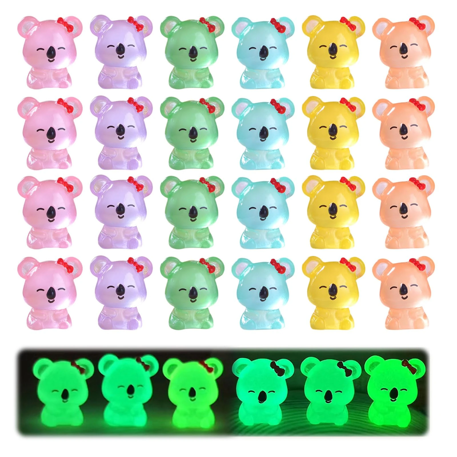 Kotkiddy 24 Piece Resin Koala Miniatures Cute Koala Figurine Fairy Ornament for Home Decor Garden Landscape Cake Decoration DIY