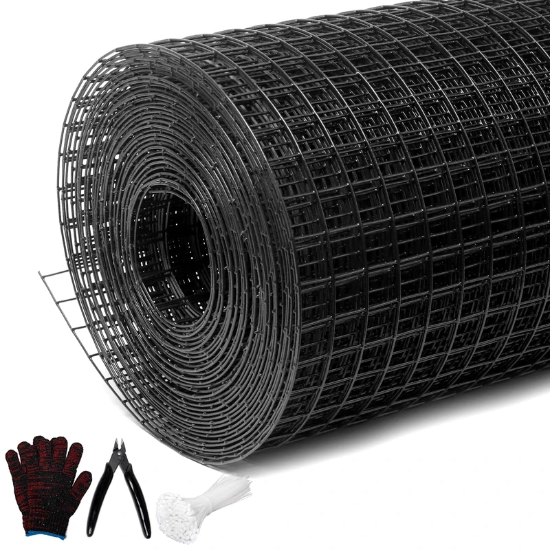 Wirewonders Black Hardware Cloth 1inx36inx100ft, Chicken Wire Fencing, 17 Gauge, Vinyl PVC Coated Mesh, Welded Wire mesh, Perfect for Gopher Wire, Rodent Mesh, Tree Guard, Chicken Coop