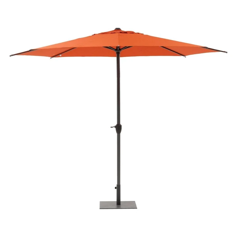 Hespéride - 3 m aluminium and polyester upright parasol with round reclining loompa amber