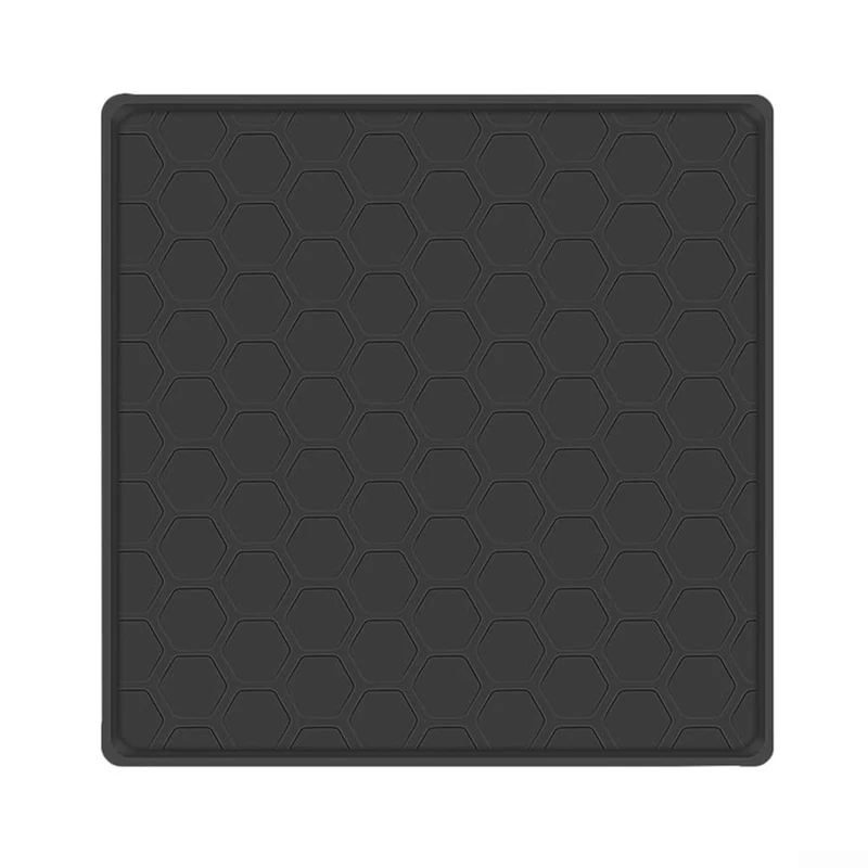 Wipeable Silicone Mat Designed to Protect Floors from Appliance Spills; for Fridge or Washer Use (Black) - Image 1