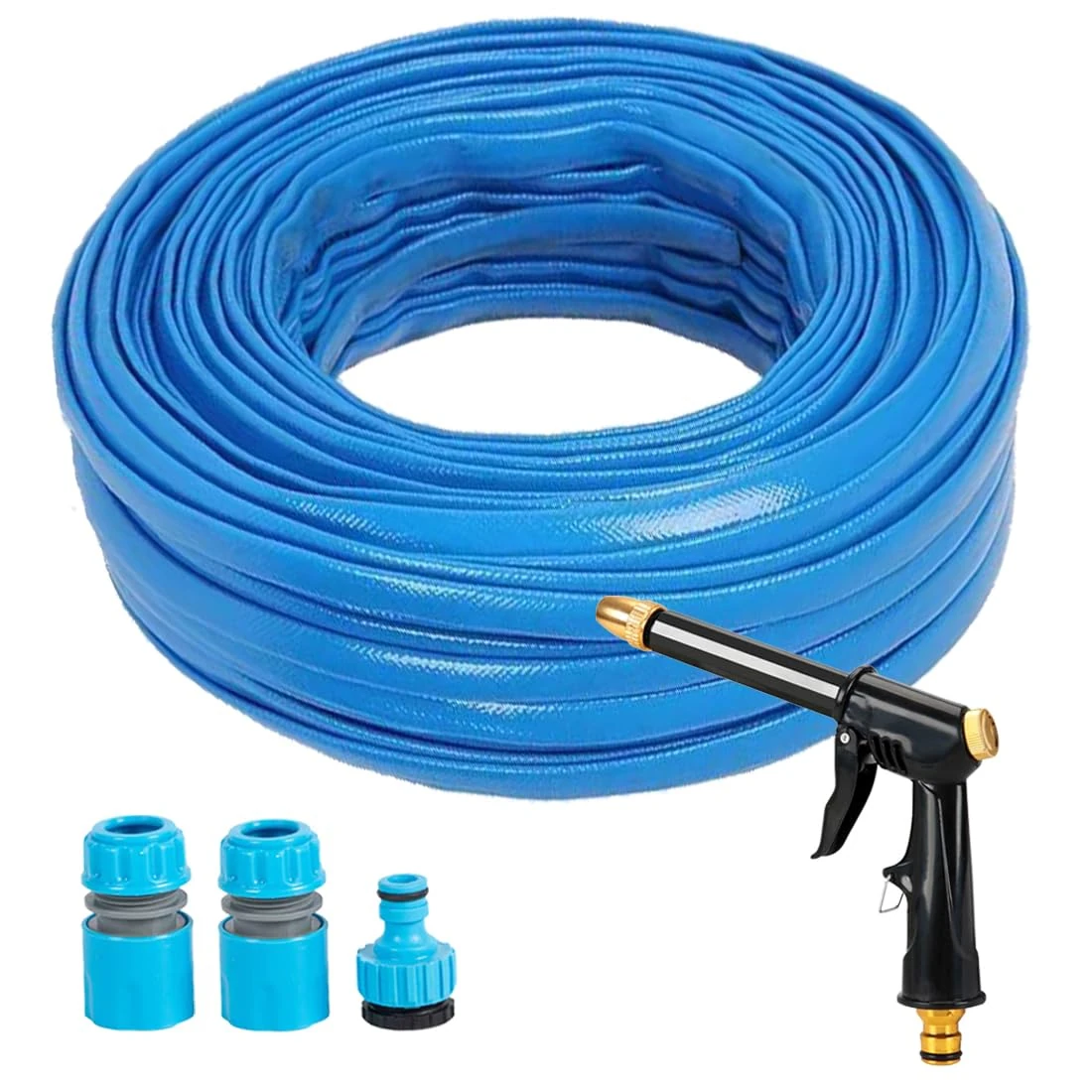 ACOLOMU Garden Hose Pipe,Hosepipes for Garden with Adjustable Spray Nozzle Fittings,Water Pipe Non Extended Flexible PVC Water Hosepipe 12mm Inside Diameter (10M)