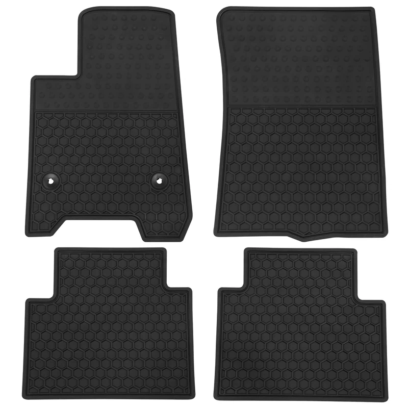 Lwope Car Floor Mats Custom Fit for Chevrolet Chevy Colorado Crew Cab/GMC Canyon 2023 2024 2025 Black Red Rubber All Weather Protection Auto Floor Liners Heavy Duty Odorless
