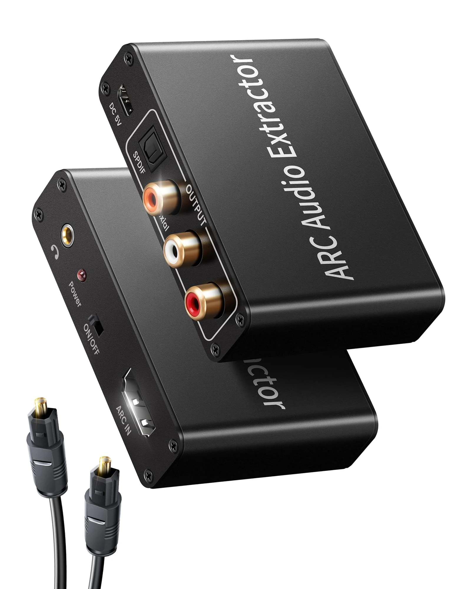 HDMI ARC Audio Extractor, avedio links HDMI Audio Converter with Optical Digital Cable, HDmi to Optical/Coaxial/3.5mm, 192KHz High-Fidelity audio Splitter Adapter supports CEC