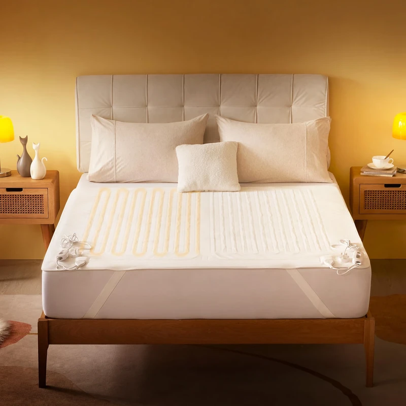 Sonive Super King Electric Blanket, Heated Blanket 150cm x 160cm Dual Control with 3 Different Heat Settings, Fitted Heated Mattress Cover with Overheat Protection, Uniform Heating, Machine Washable