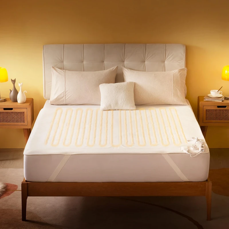 Sonive Electric Blanket King Size, Heated Blanket 137cm x 165cm with 3 Different Heat Settings, Fitted Heated Mattress Cover with Overheat Protection, Uniform Heating, Machine Washable