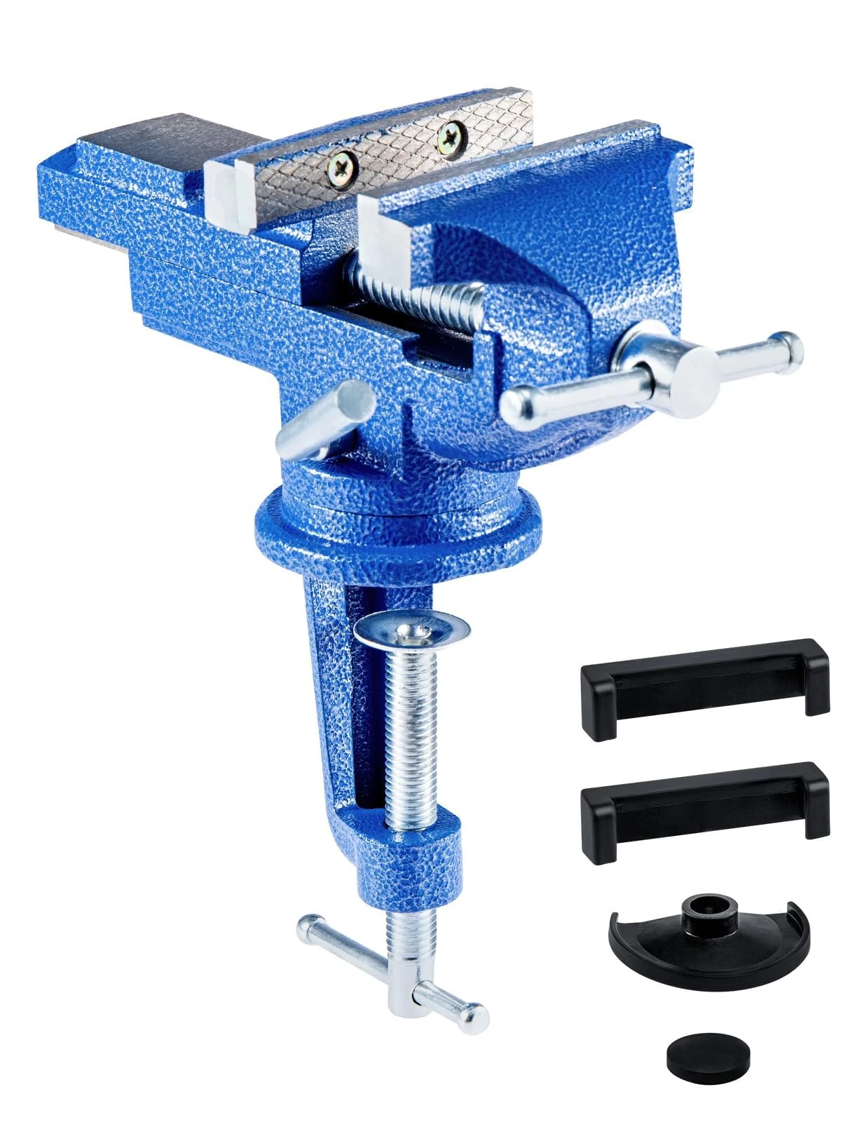 CROWNSHOP Bench Vice 360° Swivel Base Vices forWorkbench Portable Universal Workshop Clamp Adjustable Mini Table Bench Vice Clamp for Workshop Factory (80mm)