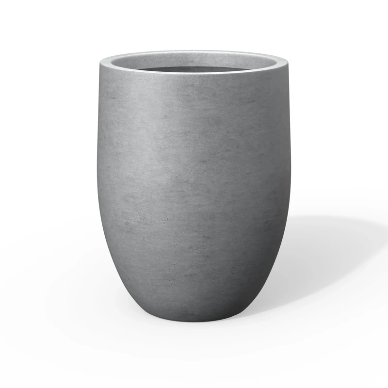 Kante Planter, Concrete, Gray, 21.7" H