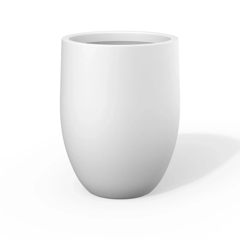 Kante Planter, Concrete, White, 21.7" H