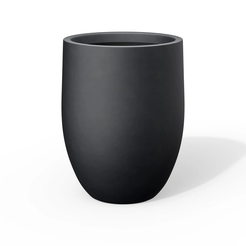 Kante Planter, Concrete, Black, 21.7" H