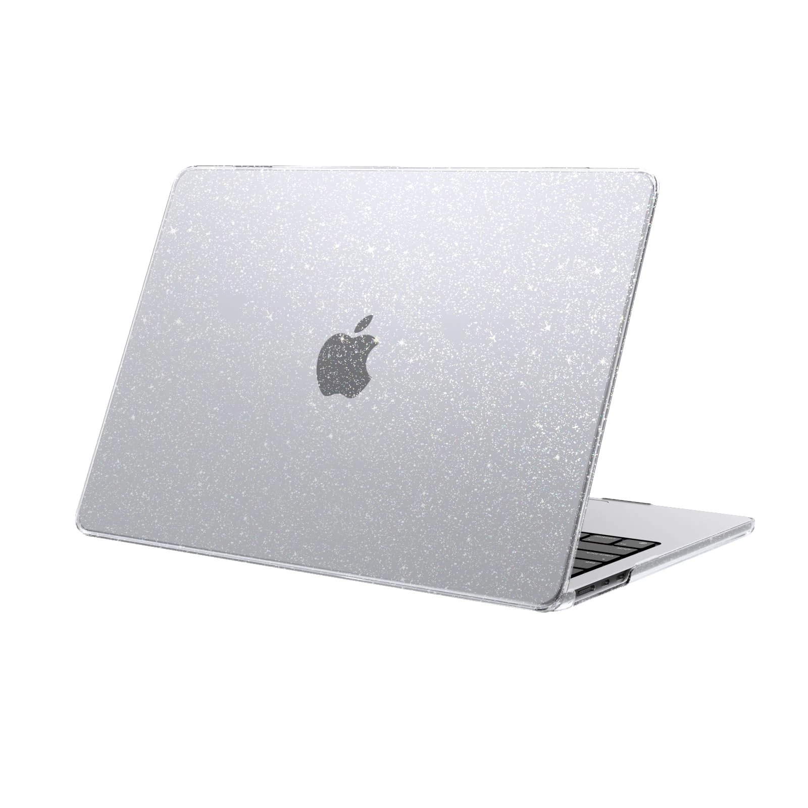 eleger Case compatible with 13-inch Macbook Air M4/M3/M2 A3240 A3113 A2681 with 13.6-inch Display, 2025 2024 2022 Release, Protective Cover Hard Shell, Glittery Clear